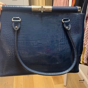 Navy blue patent leather Kate Spade bag